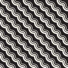 Seamless wavy lines pattern. Repeating vector texture. Stylish stripes background. Contemporary graphics with parallel waves.