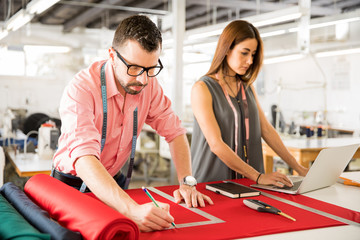 Fashion creatives working on a design