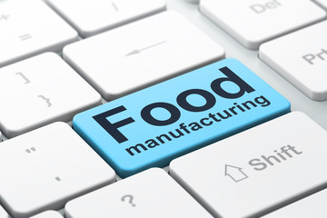 Manufacuring concept: Food Manufacturing on computer keyboard background