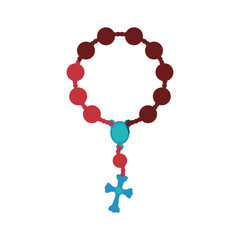 Rosary catholic faith icon vector illustration graphic design