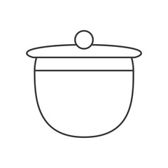 saucepan pot chicken food outline vector illustration eps 10