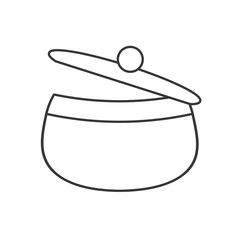 saucepan pot chicken food outline vector illustration eps 10