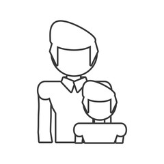 father and son relation family outline vector illustration eps 10