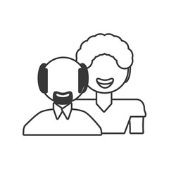 Obraz premium father grandfather together outline vector illustration eps 10