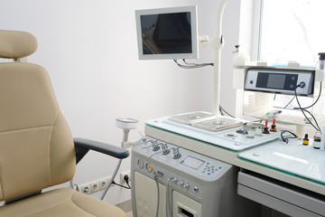 Medical office with equipment of  otolaryngologist