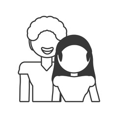couple relationship family people outline vector illustration eps 10
