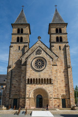 Fototapeta na wymiar Romanic church in the historic centre of Echternach, Luxembourg