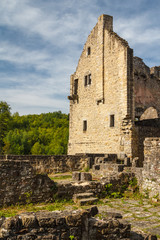 Fototapeta na wymiar Ruins of the medieval Larochette castle, Luxembourg