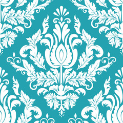 Vector damask seamless pattern element. Classical luxury old fashioned damask ornament, royal victorian seamless texture for wallpapers, textile, wrapping. Exquisite floral baroque template.