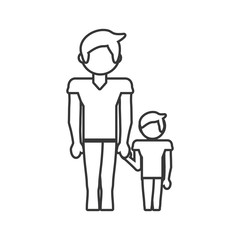 father and son relation family outline vector illustration eps 10