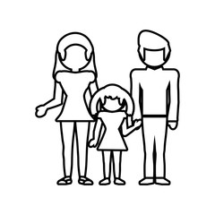 family together lovely outline vector illustration eps 10