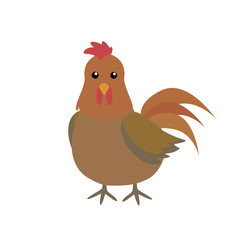 Cute cartoon chicken vector illustration.