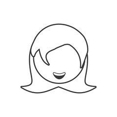 head woman female outline vector illustration eps 10