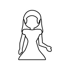 woman female family people outline vector illustration eps 10