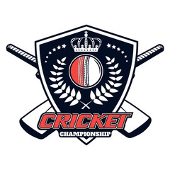 Vector logo for cricket game design, team, commercial, print or web on a white background