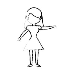 skecth mother woman faceless vector illusration eps 10