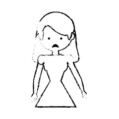 skecth mother sad face vector illustration eps 10