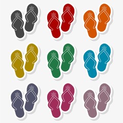 Flip-flops sign icon. Beach shoes. - Illustration