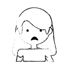 skecth mother sad face vector illustration eps 10