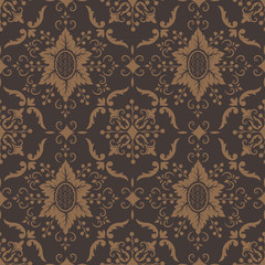 Vector damask seamless pattern background. Classical luxury old fashioned damask ornament, royal victorian seamless texture for wallpapers, textile, wrapping. Exquisite floral baroque template.