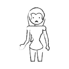 skecth mother sad face vector illustration eps 10