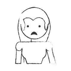 skecth mother sad face vector illustration eps 10