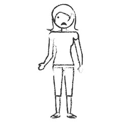 skecth mother sad face vector illustration eps 10