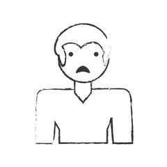 sketch man male sad face vector illustration eps 10