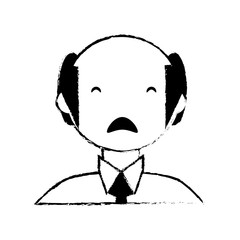 skecth man bald sad face vector illustration eps 10
