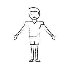 skecth boy son sad face vector illustration eps 10