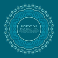 Vector ornamental round lace with damask and arabesque elements. Mehndi style. Orient traditional ornament. Zentangle-like round colored floral ornament.