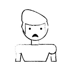 skecth boy son sad face vector illustration eps 10