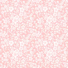 Foto op Plexiglas Lichtroze Vector bloem naadloze patroon achtergrond. Elegante textuur voor achtergronden. Kersenbloesem