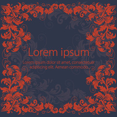 Wedding invitation and announcement card with floral background artwork. Elegant ornate floral background. Floral background and elegant flower elements. Design template.