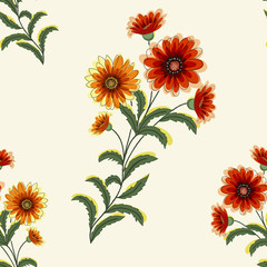 Vector flower seamless pattern element. Elegant texture for backgrounds. Classical luxury old fashioned floral ornament, seamless texture for wallpapers, textile, wrapping.