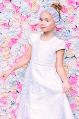 flowers around child