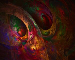 Abstract Fractal Multicolored Silk.
