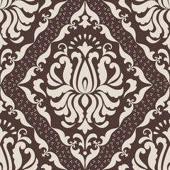 Vector damask seamless pattern element. Classical luxury old fashioned damask ornament, royal victorian seamless texture for wallpapers, textile, wrapping. Exquisite floral baroque template.