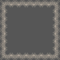 Vector fine floral square frame. Decorative element for invitations and cards. Border element