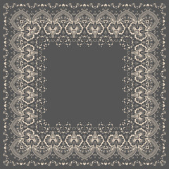 Vector fine floral square frame. Decorative element for invitations and cards. Border element