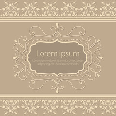 Wedding invitation and announcement card with floral background artwork. Elegant ornate floral background. Floral background and elegant flower elements. Design template.