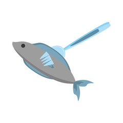 fish fork food picnic vector illustration eps 10