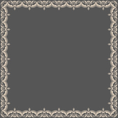 Vector fine floral square frame. Decorative element for invitations and cards. Border element