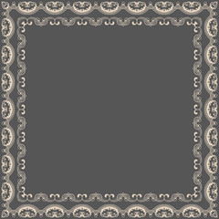 Vector fine floral square frame. Decorative element for invitations and cards. Border element