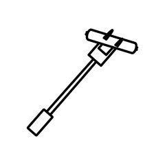 sausage fork picnic outline vector illustration eps 10