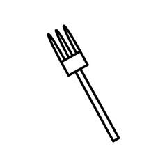fork utensil picnic cooking outline vector illustration eps 10