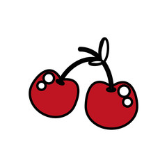 cherry fruit healthy harvest image vector illustration eps 10