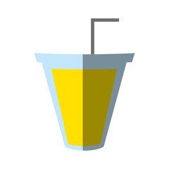 soda cup straw juice shadow vector illustration eps 10