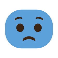 sad cartoon face icon over white background. colorful design. vector illustration