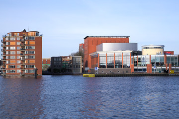 Fototapeta premium Zaandam, edifici sull'acqua